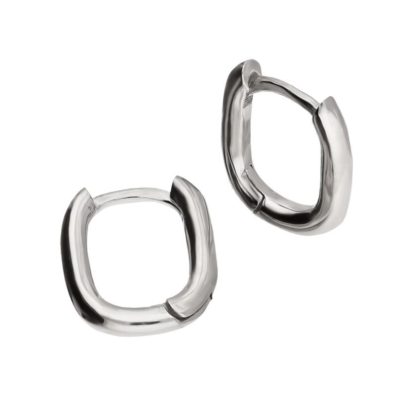 Kolczyki srebrne wypukły owal 10 mm/zatrzask HS2031-2 próba 925