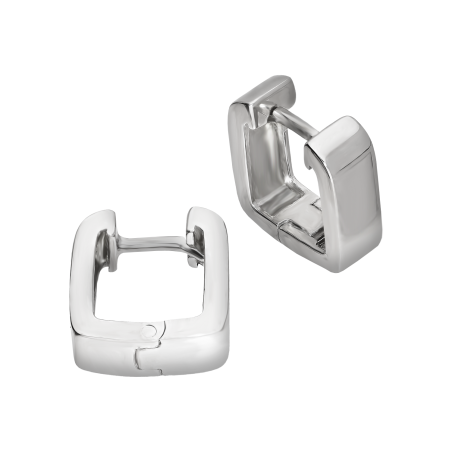 Kolczyki srebrne kwadratowe kółka 8mm/zatrzask OL KPE020 próba 925