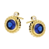 Kolczyki złote okrągła szafirowa cyrkonia/sztyft MZ T23-E-101499-4MM-SA-CZ próba 585
