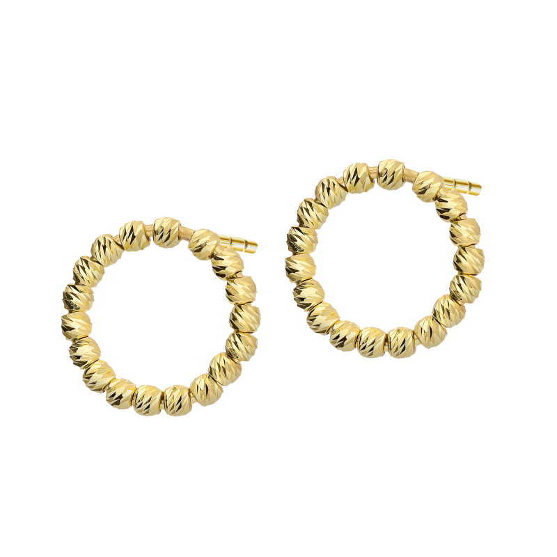 Kolczyki koło ramka 10mm+kulki dis 2mm/sz MZ T23-E-LE-689-2MM-DC próba 375