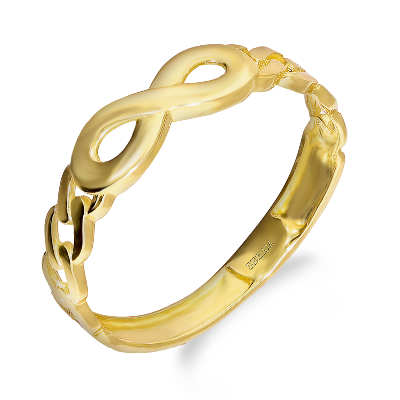 Złoty Pierścionek Nieskończoność Pancerka pr. 375 - JubilerSezam.pl