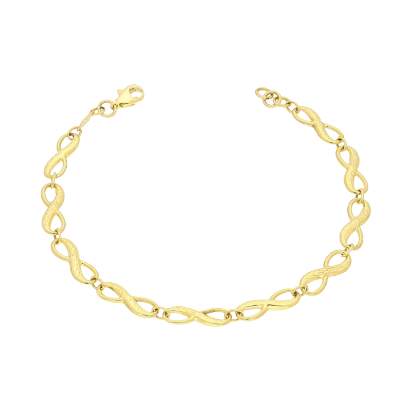 Bransoleta złota z symbolami nieskończoności AR X3STB13382-DC-2-1 próba 585