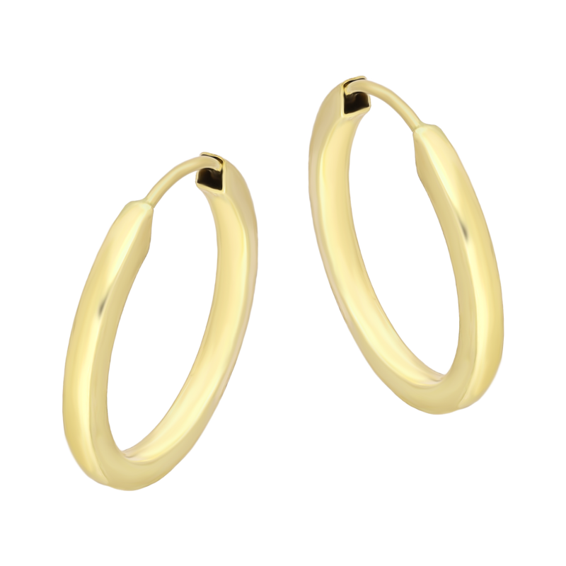 Kolczyki złote kwadratowe kółko 15 mm M3-324-15 próba 585