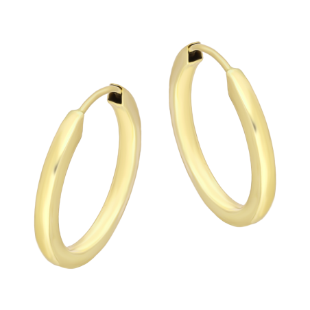 Kolczyki złote kwadratowe kółko 15 mm M3-324-15 próba 585