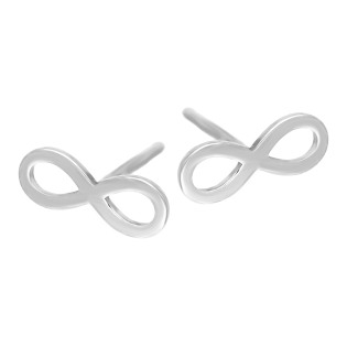 Kolczyki srebrne gładkie infinity/sztyft M3-370 ROD próba 925
