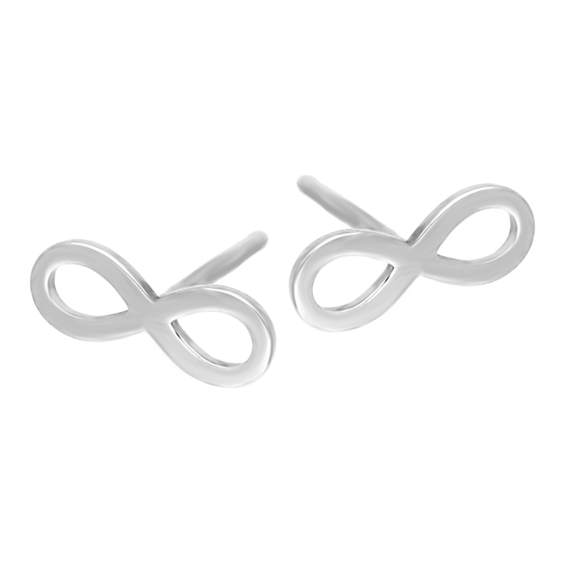 Kolczyki srebrne gładkie infinity/sztyft M3-370 ROD próba 925