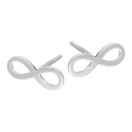 Kolczyki srebrne gładkie infinity/sztyft M3-370 ROD próba 925