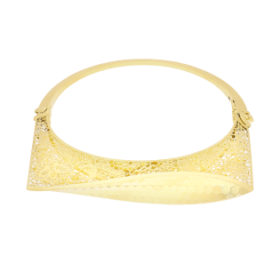 Bransoleta złota bangla skręcona grawerowana łezka M3-412 próba 585