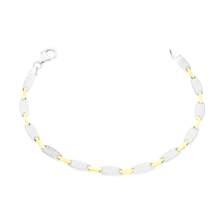 Bransoleta srebrna satynowe owale i pozłacane pałki OL RB78400 GOLD próba 925