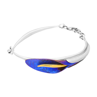 Srebrna Bransoletka Bangla Kalia z Tytanem pr. 925 - JubilerSezam.pl