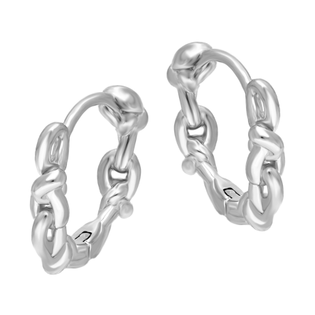Kolczyki srebrne węzeł sznur/zatrzask AT991 próba 925