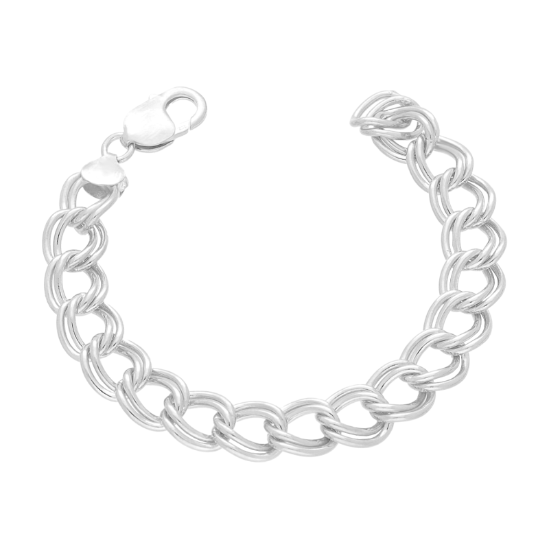 Bransoleta srebrna z dwoma rzędami owali BC 1440-150 TWIN próba 925