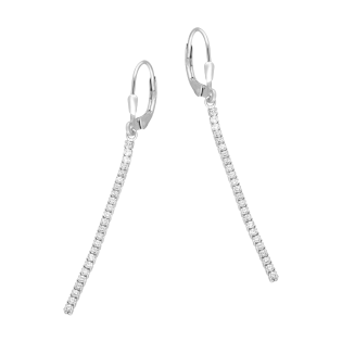 Kolczyki srebrne rząd białych cyrkonii/big.zam. HS1666-1 próba 925