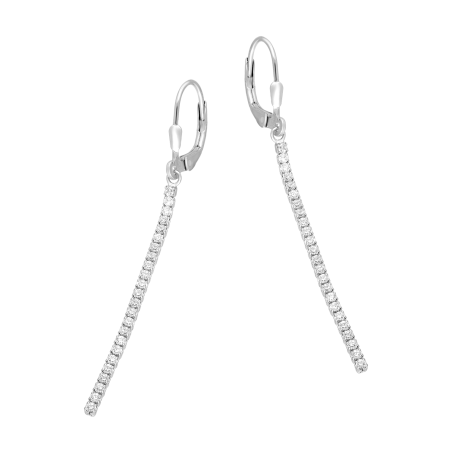 Kolczyki srebrne rząd białych cyrkonii/big.zam. HS1666-1 próba 925