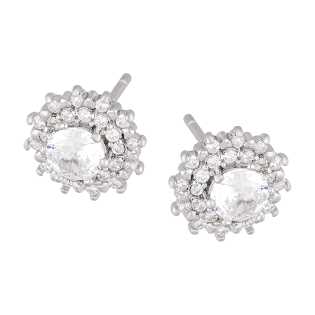 Srebrne kolczyki z cyrkoniami - Markiza pr. 925 - JubilerSezam.pl