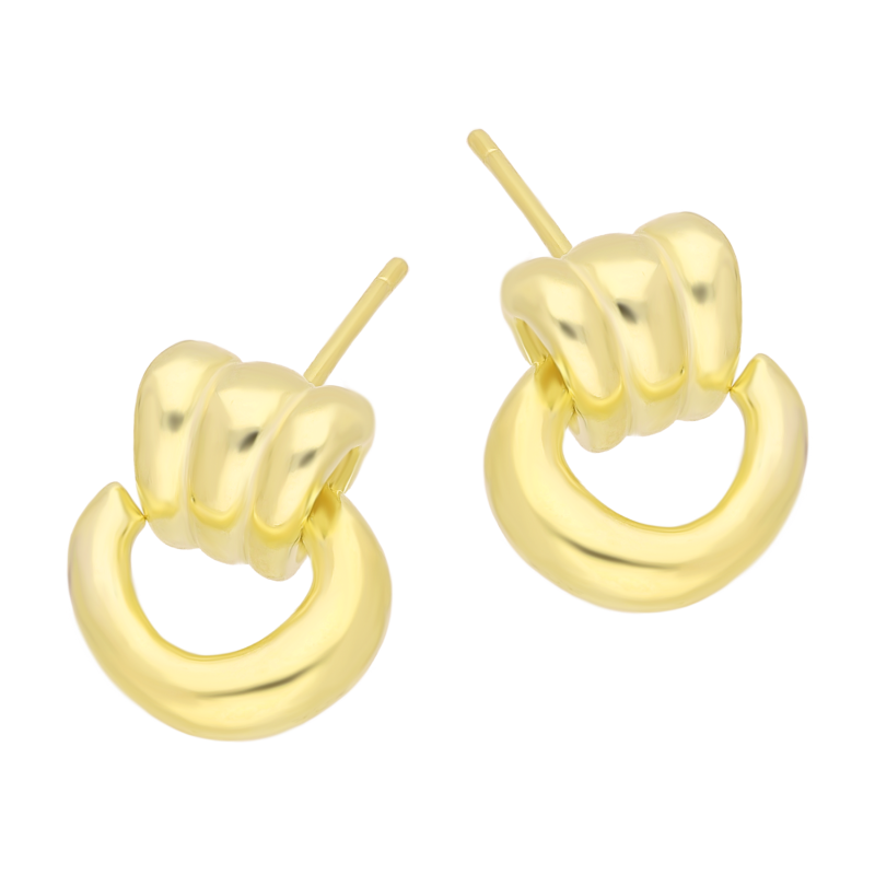 Kolczyki pozłacane owal i pazurki/sztyft HS2110 GOLD próba 925