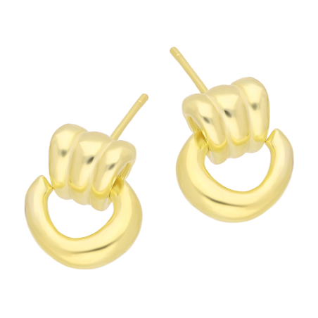 Kolczyki pozłacane owal i pazurki/sztyft HS2110 GOLD próba 925