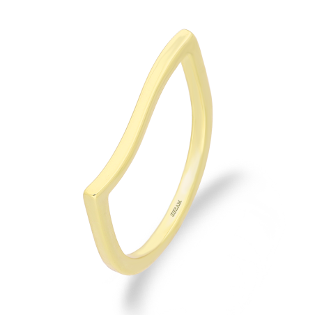 Pierścionek pozłacany gładki półokrąg HS2112 GOLD próba 925