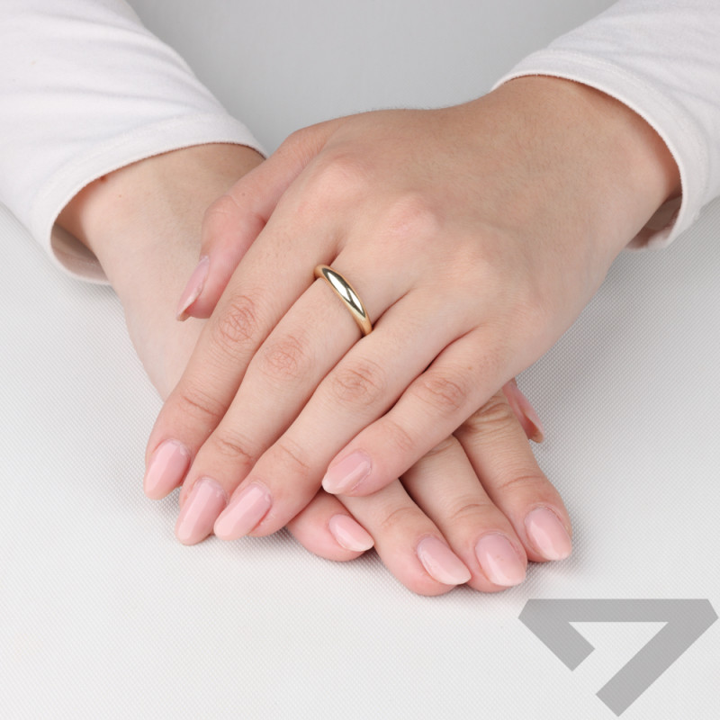 Pierścionek pozłacany wąska kopułka HS2040-1 GOLD próba 925