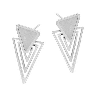 Srebrne Kolczyki Trójkąty Szczotkowane pr. 925 - JubilerSezam.pl