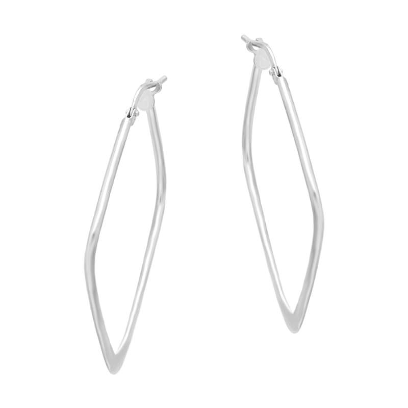 Kolczyki srebrne romb rurka z płaskim dołem/ang.zap. M3-471 ROD próba 925