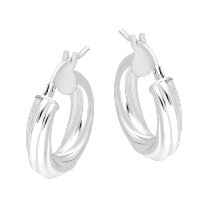 Kolczyki srebrne kółka rurka tłoczona/ang.zap. M3-483 ROD próba 925