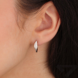 Srebrne kolczyki listki z cyrkoniami pr. 925 - JubilerSezam.pl