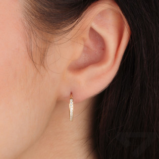 Kolczyki złote koła z cyrkoniami 15 mm