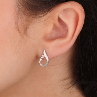 Kolczyki srebrne kropla z cyrkonią/sztyft OL LTS-E001 próba 925