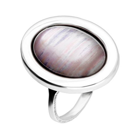 Pierścionek srebrny owalny szary uleksyt SZ260 uleksyt szary perła próba 925