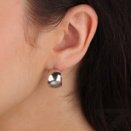 Kolczyki srebrne gładkie półkółko/sztyft AT2066 ROD próba 925