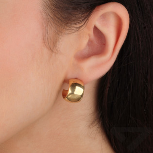 Kolczyki pozłacane gładkie półkółko/sztyft AT2066 GOLD próba 925