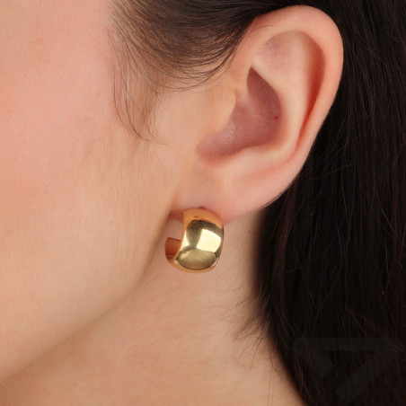 Kolczyki pozłacane gładkie półkółko/sztyft AT2066 GOLD próba 925