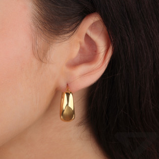 Złote kolczyki owalne z angielskim zapięciem pr. 585 - JubilerSezam.pl