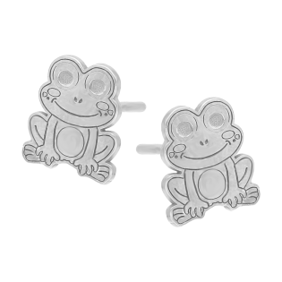 Kolczyki srebrne dla dziewczynki żabka/sztyft AT2021 próba 925