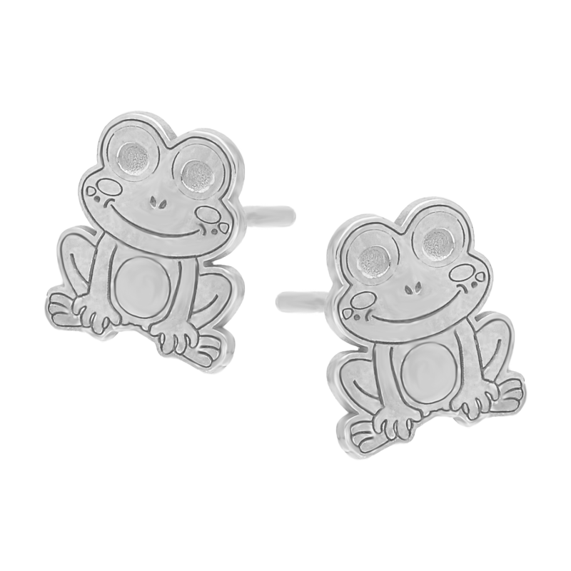 Kolczyki srebrne dla dziewczynki żabka/sztyft AT2021 próba 925