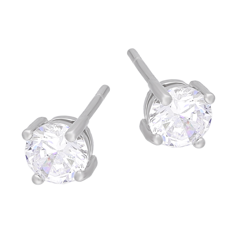 Srebrne kolczyki z cyrkonią 5mm pr. 925 - JubilerSezam.pl