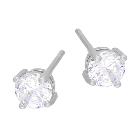 Srebrne kolczyki z cyrkonią 5mm pr. 925 - JubilerSezam.pl