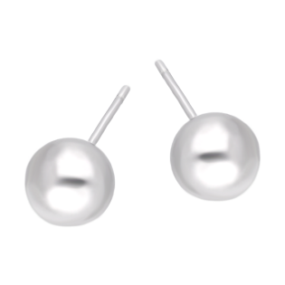 Kolczyki srebrne wypukła kulka 8 mm/sztyft AT KULKA-8mm ROD próba 925