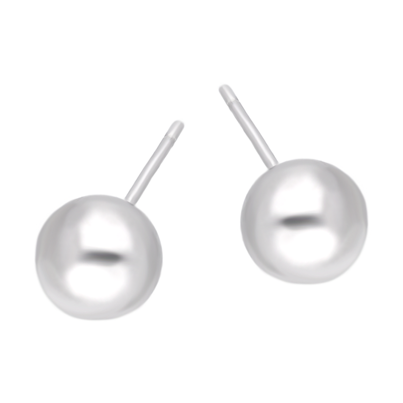 Kolczyki srebrne wypukła kulka 8 mm/sztyft AT KULKA-8mm ROD próba 925