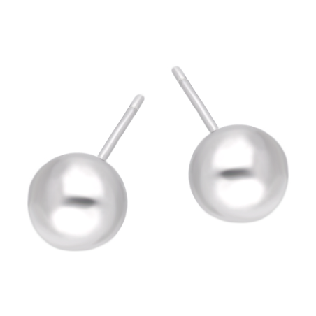 Kolczyki srebrne wypukła kulka 8 mm/sztyft AT KULKA-8mm ROD próba 925