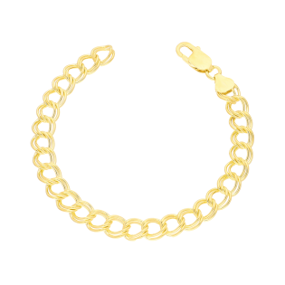 Bransoleta pozłacana z dwoma rzędami owali BC 1440-100 TWIN GOLD próba 925