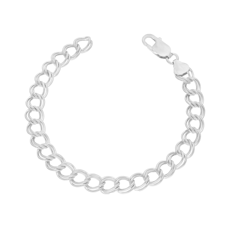 Bransoleta srebrna z dwoma rzędami owali BC 1440-100 TWIN próba 925