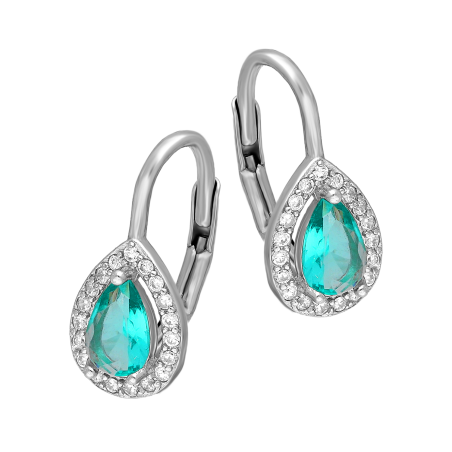 Kolczyki srebrne markiza z lazurową i białymi cyrkoniami/big.zam. HS2194 b+lazurowy próba 925