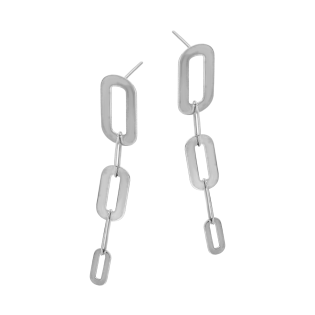 Kolczyki srebrne trzy obłe prostokąty/sztyft JZ 10248120 próba 925