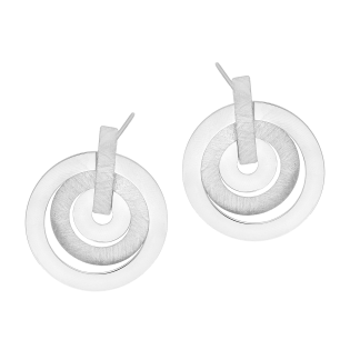 Kolczyki srebrne gładkie i matowe koła/sztyft M3-056-1 ROD próba 925