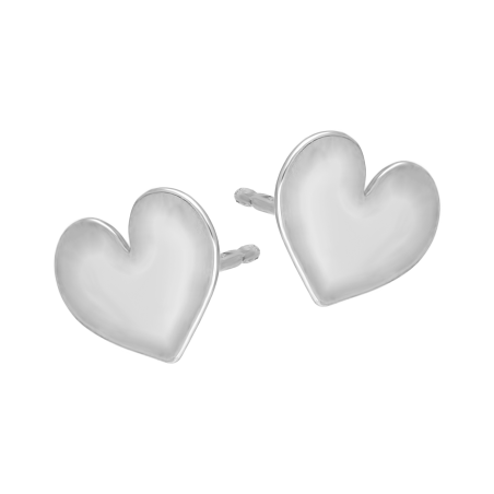 Kolczyki srebrne gładkie serce
