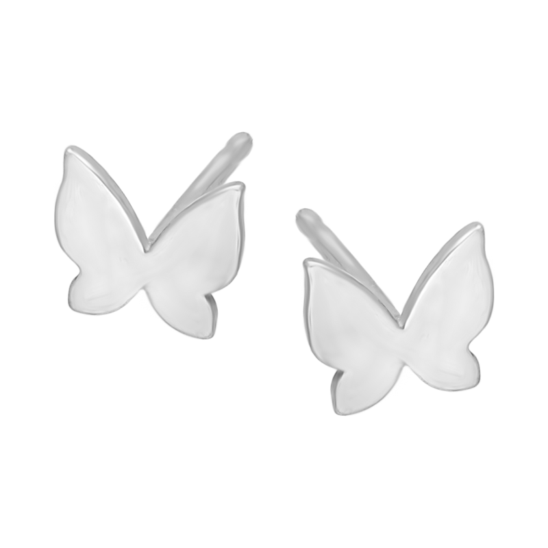 Kolczyki srebrne gładki motyl próba 925