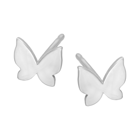 Kolczyki srebrne gładki motyl/sztyft M3-371 ROD próba 925