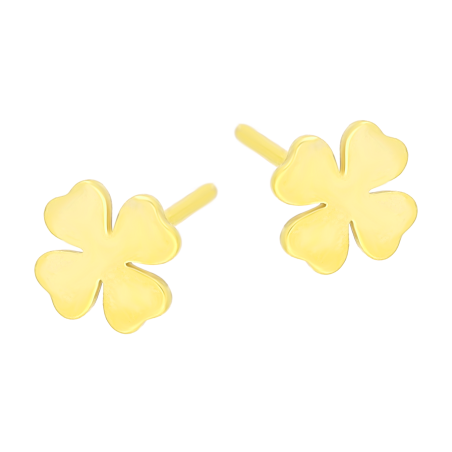 Kolczyki pozłacane gładka koniczynka/sztyft M3-374 GOLD próba 925